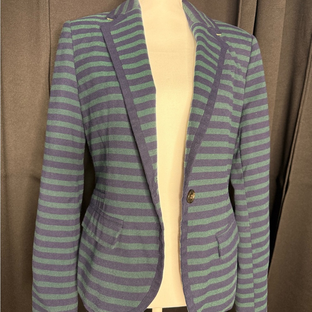 Merona Blue and Green Striped Blazer